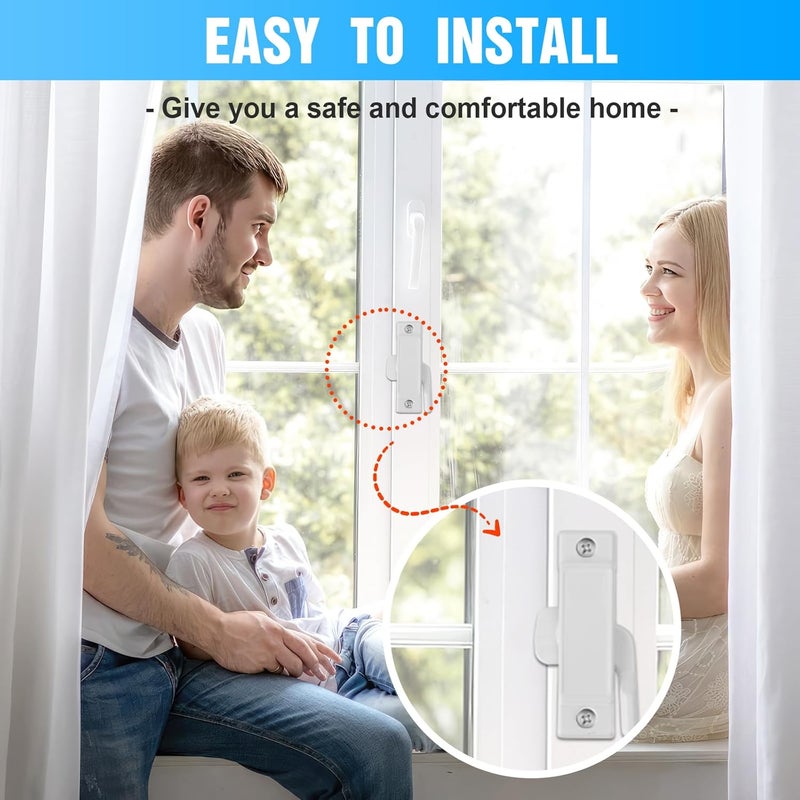 HIMOMO 10 Pack Window Latch, White Window Locks Replacement Cam Action Sash Locks Window Latches Replacement Sash Locks for Vertical and Horizontal Sliding Windows Double Hung Windows - Image 5